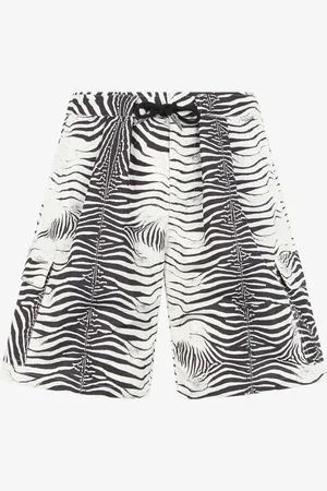 Roberto Cavalli Shorts Da Bagno Con Stampa Zebra