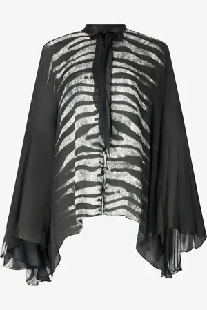 Roberto Cavalli Camicia Stile Kaftano Stampa Zebra