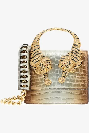 Roberto Cavalli Borsa a spalla Roar media con tigri gioiello