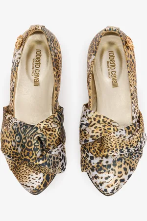 Roberto Cavalli Ballerine Jaguar Skin Con Dettaglio Annodato