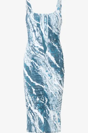 Roberto Cavalli Abito Midi Con Stampa Marble