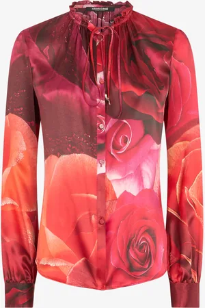 Roberto Cavalli Camicia In Seta Con Stampa Rose