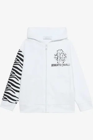 Roberto Cavalli Felpa Con Stampa Zebra E Logo