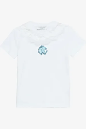 Roberto Cavalli T-Shirt Con Monogram RC E Pizzo