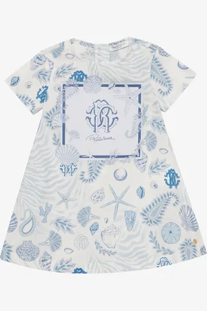 Roberto Cavalli Abito Stampa Marina E Monogram RC