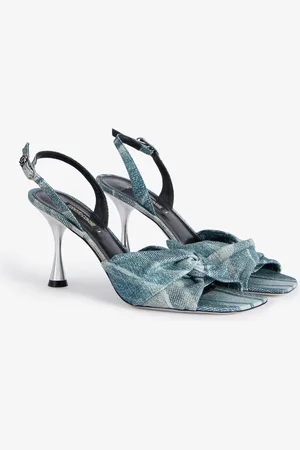Roberto Cavalli Sandali Slingback Effetto Denim