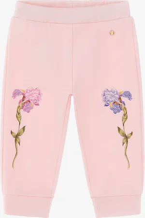 Roberto Cavalli Jogger In Cotone Con Fiori