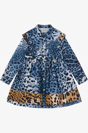 Roberto Cavalli Abito Con Stampa Jaguar Skin Bicolor