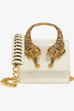 Roberto Cavalli Borsa a spalla Roar piccola con tigri gioiello