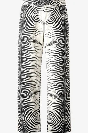 Roberto Cavalli Pantaloni Con Stampa White Tigresse