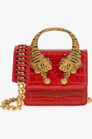 Roberto Cavalli Borsa a spalla Roar piccola con tigri gioiello