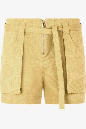 Roberto Cavalli Shorts Con Cintura E Stampa Pitone