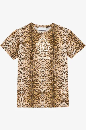 Roberto Cavalli T-Shirt Con Stampa Jaguar Skin