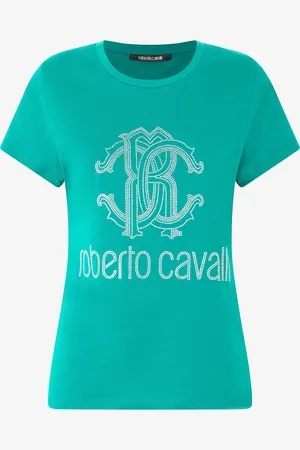 Roberto Cavalli T-Shirt Con Monogram RC E Logo Con Borchie