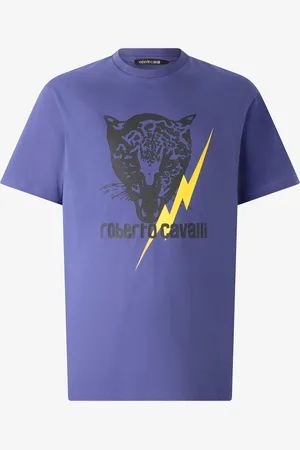 Roberto Cavalli T-Shirt Con Fulmine E Giaguaro