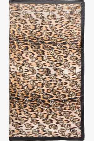 Roberto Cavalli Foulard Stampa Jaguar Skin E Strass