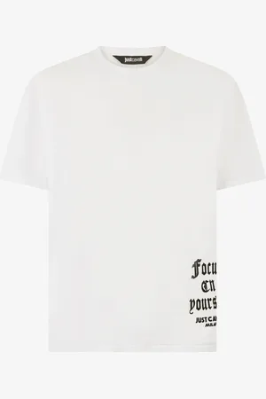 Roberto Cavalli T-Shirt Con Giaguaro Mirror E Monogram JC