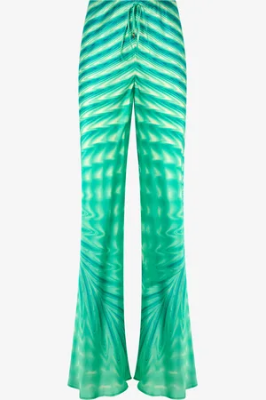 Roberto Cavalli Pantaloni In Seta Con Stampa Optical Glass