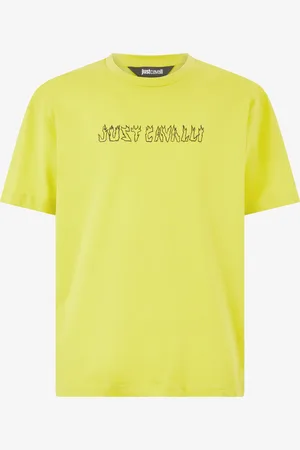 Roberto Cavalli T-Shirt Con Lettering In Fiamme