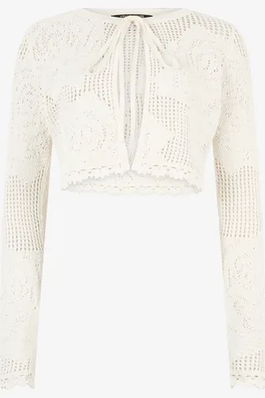 Roberto Cavalli Cardigan Cropped Traforato Con Rose