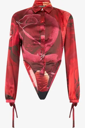 Roberto Cavalli Camicia Body Con Stampa Garden Rose