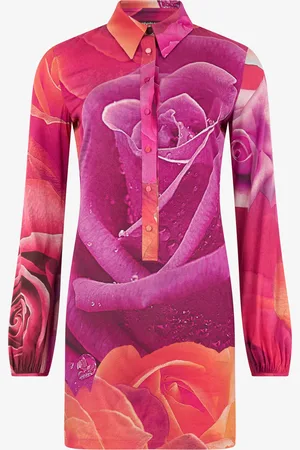 Roberto Cavalli Mini Abito Con Stampa Garden Rose