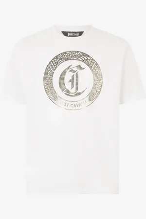 Roberto Cavalli T-Shirt Con Stampa Frontale Logata