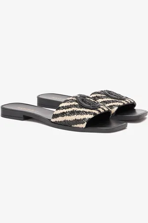 Roberto Cavalli Slides Con Fascia A Motivo Intrecciato Bicolor