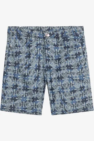 Roberto Cavalli Shorts In Denim Con Monogram RC