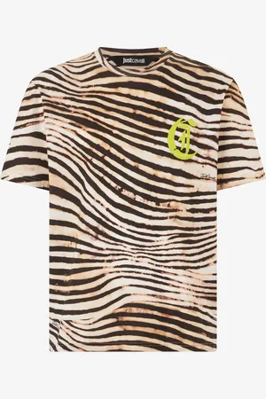 Roberto Cavalli T-Shirt Con Stampa Jungle E Monogram