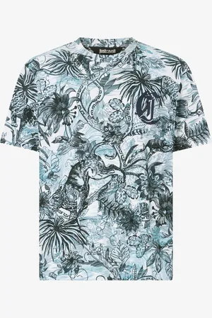 Roberto Cavalli T-Shirt Con Stampa Jungle E Monogram