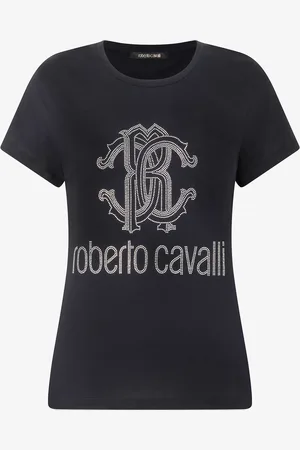Roberto Cavalli T-Shirt Con Monogram RC E Logo Con Borchie