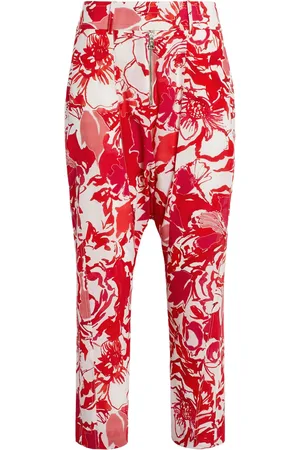 Roberto Cavalli Pantaloni crop con stampa Hydrangea