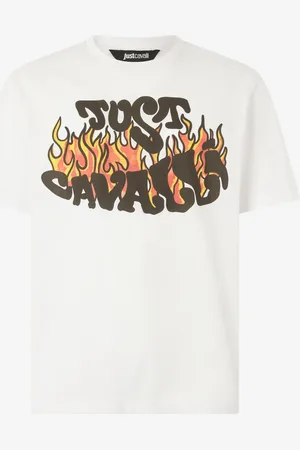 Roberto Cavalli T-Shirt Con Stampa Frontale Logata