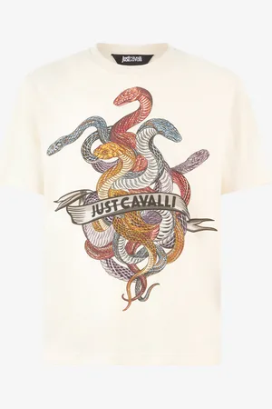 Roberto Cavalli T-Shirt Con Serpenti Colorati