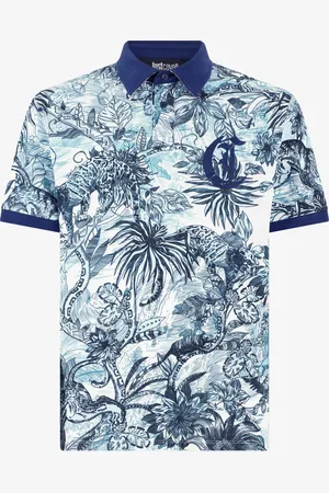 Roberto Cavalli Polo Con Stampa Jungle E Monogram