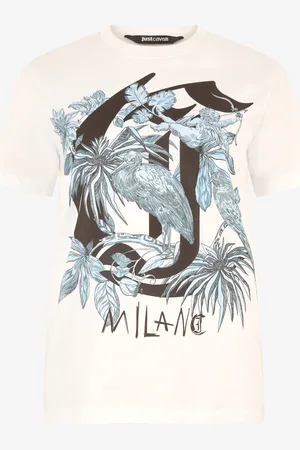 Roberto Cavalli T-Shirt Con Stampa E Monogram JC