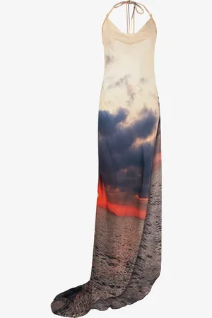 Roberto Cavalli Abito Lungo Stampa Sunrise