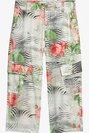 Roberto Cavalli Pantaloni Con Stampa Mini Zebra E Rose
