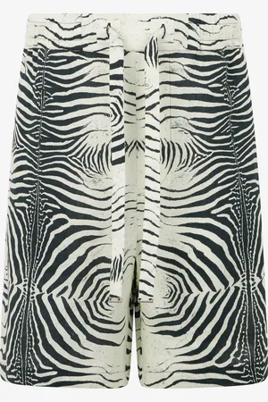 Roberto Cavalli Bermuda In Lino Con Stampa Mini Zebra