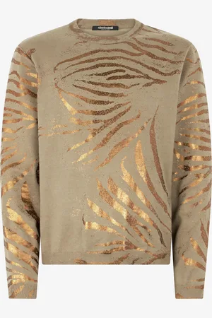 Roberto Cavalli Maglia Con Motivo Tiger Skin Dorato