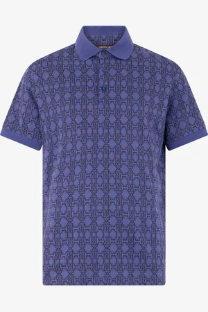 Roberto Cavalli Polo Viola con Stampa Geometrica