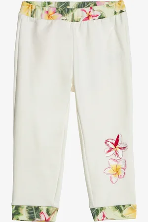 Roberto Cavalli Pantaloni Con Fiori E Monogram RC Ricamati