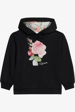 Roberto Cavalli Felpa In Cotone Con Rose