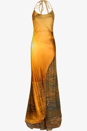 Roberto Cavalli Abito Lungo Stampa Sunset