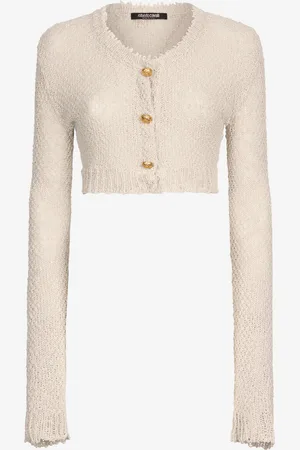 Roberto Cavalli Cardigan Crop con Bottoni Dorati