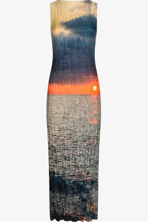 Roberto Cavalli Abito Lungo Stampa Sunrise