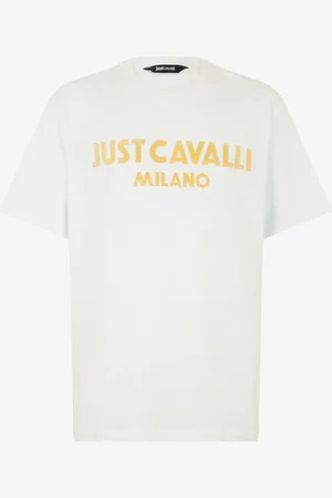 Roberto Cavalli T-Shirt Con Logo Floccato