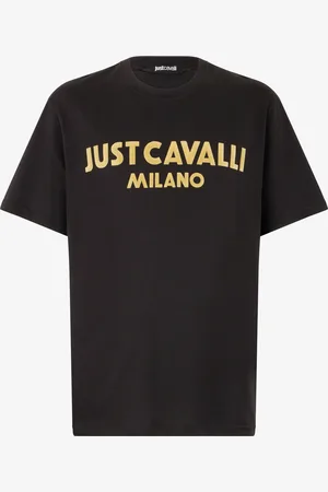 Roberto Cavalli T-Shirt Con Logo Floccato