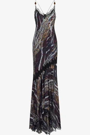Roberto Cavalli Marble print long Dress